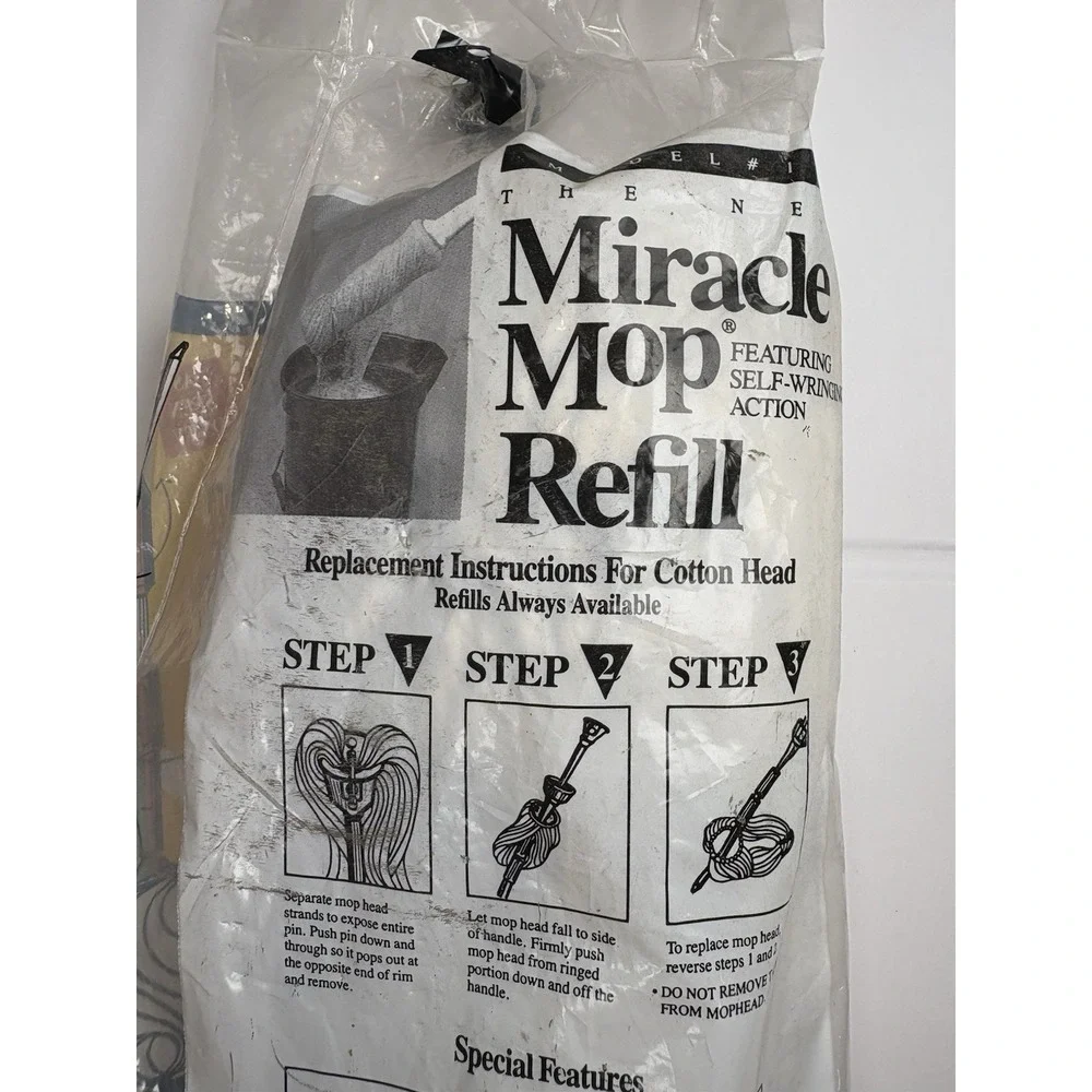 Miracle Mop Refill Replacement Head As Seen On TV Wrings Out Ingenious USA